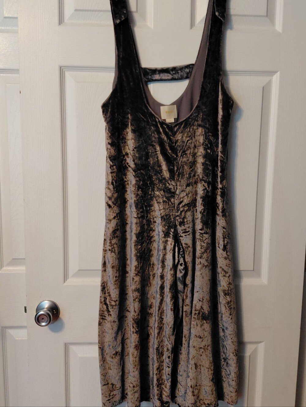 Maeve Monique Midi Wide Leg Velvet Romper Size XS Gray Purple